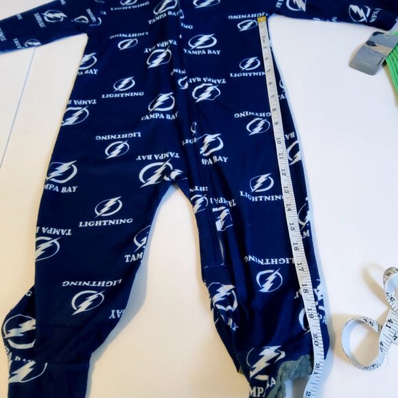 Tampa Bay Lightning Infant 18M Footed Pajamas NHL Licensed Flame Resistant Blue - Picture 9 of 11